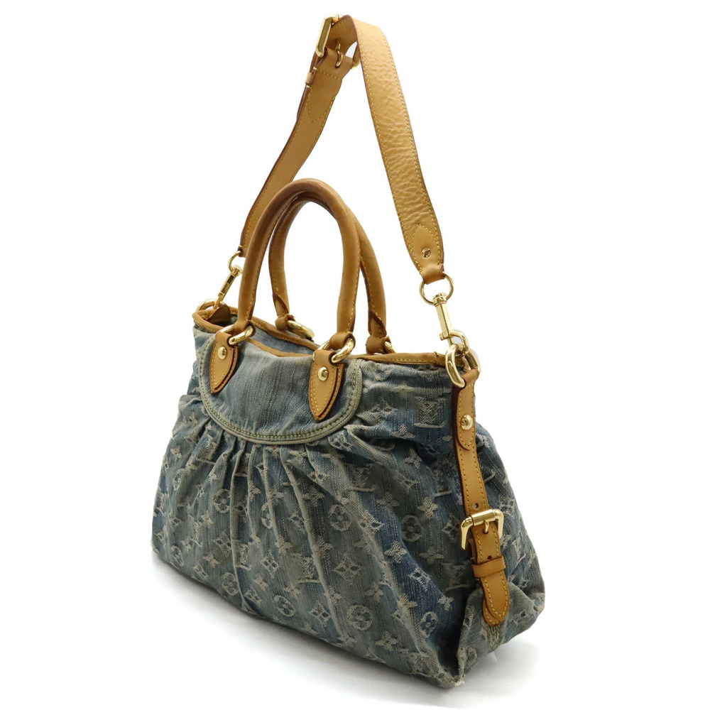 Louis Vuitton Monogram Handbag Tote Shoulder Cabby Neo Blue Denim Bag